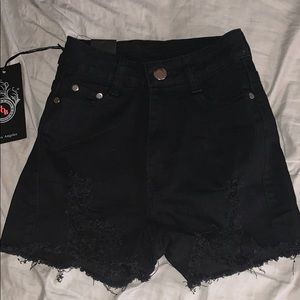 Fashion Nova black denim shorts